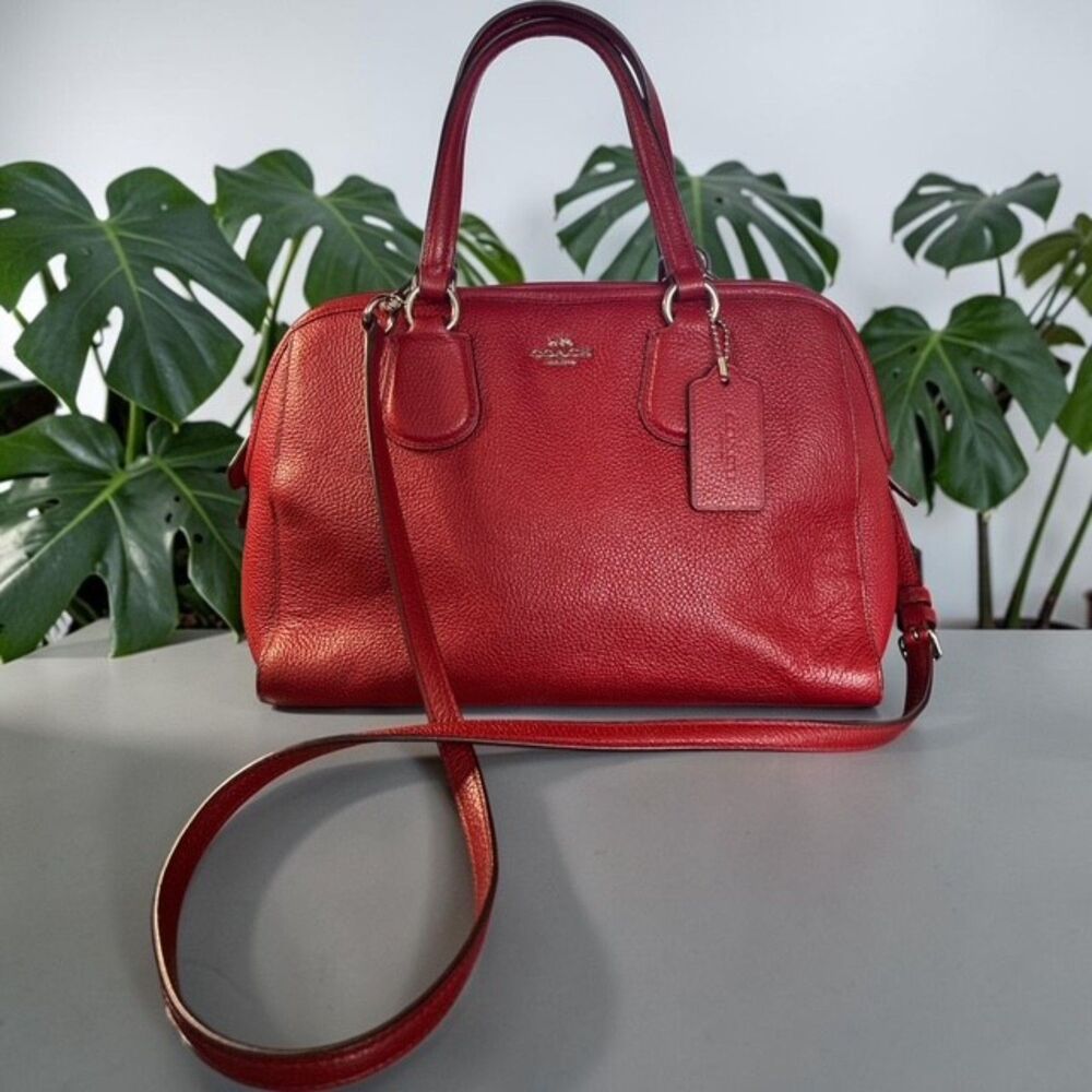 Coach Nolita Red Pebble Leather Satchel Crossbody - EUC